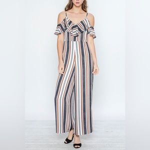 Flying Tomato Striped Wide Leg Jumpsuit